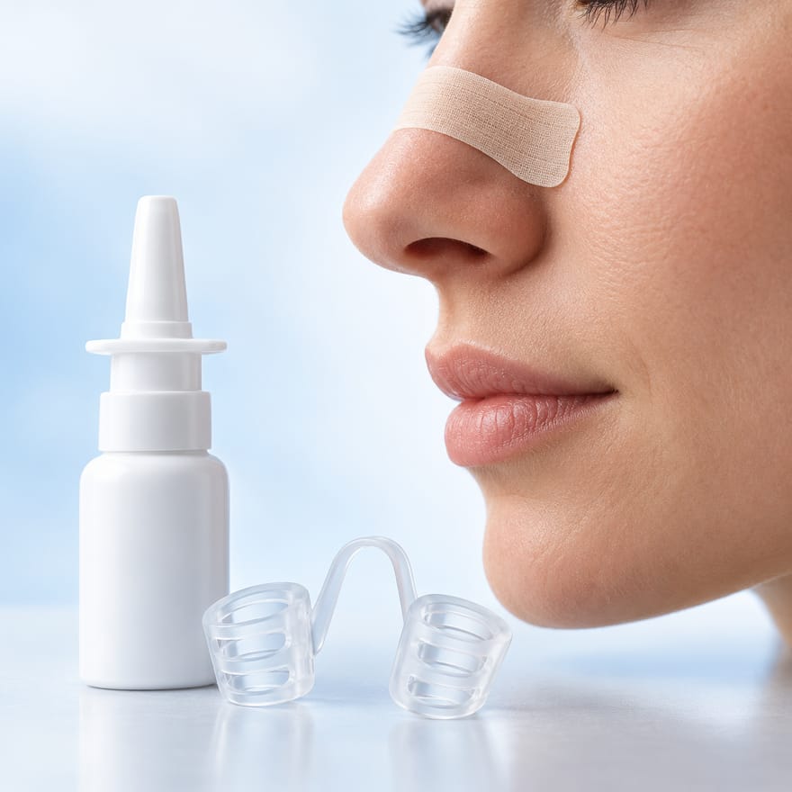 Tira nasal, spray e dilatador nasal, produtos de alívio que atuam só no nariz