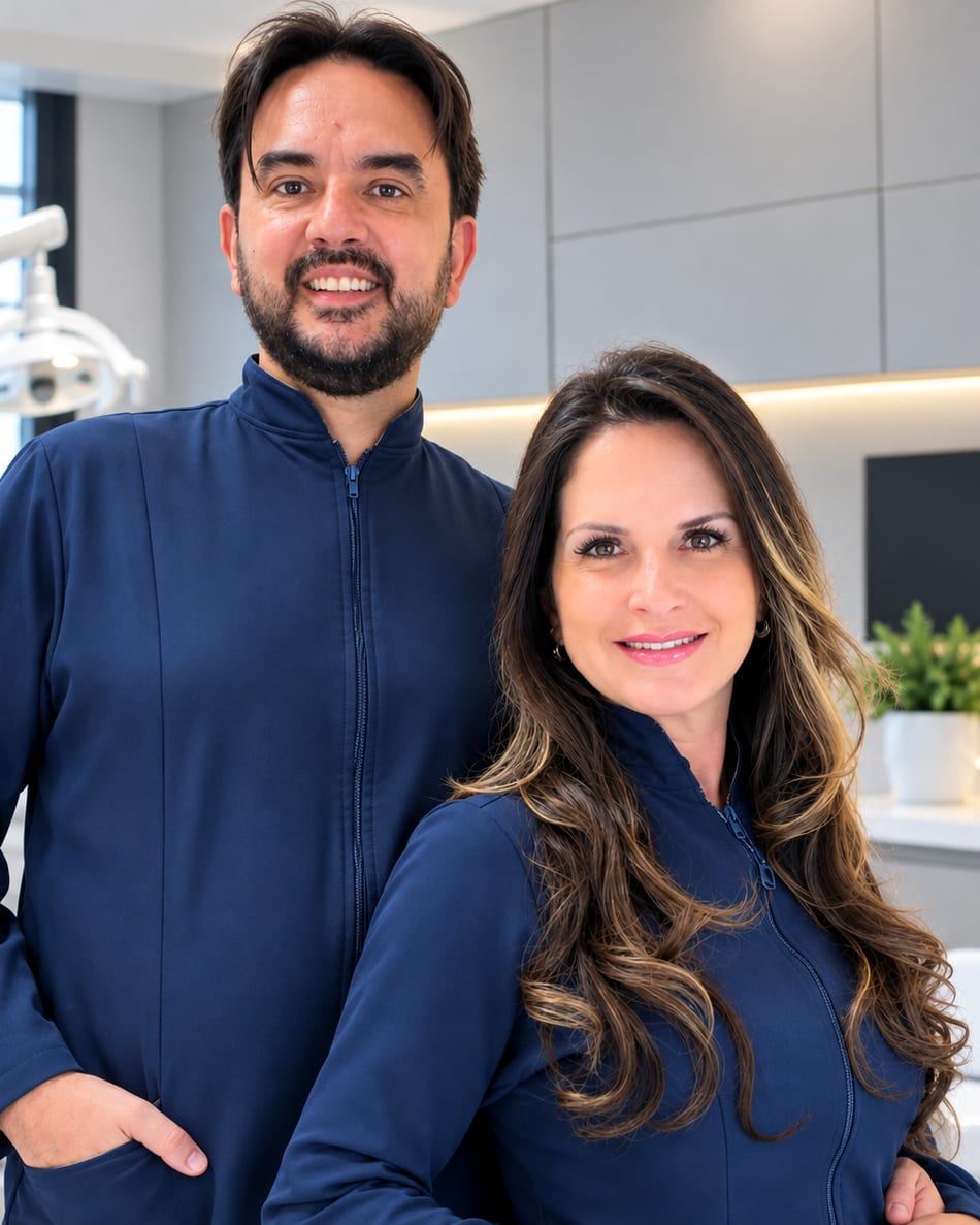 Roberto de Campos Reichert e Cíntia Reichert na Reichert Espaço Saúde, em Itajaí